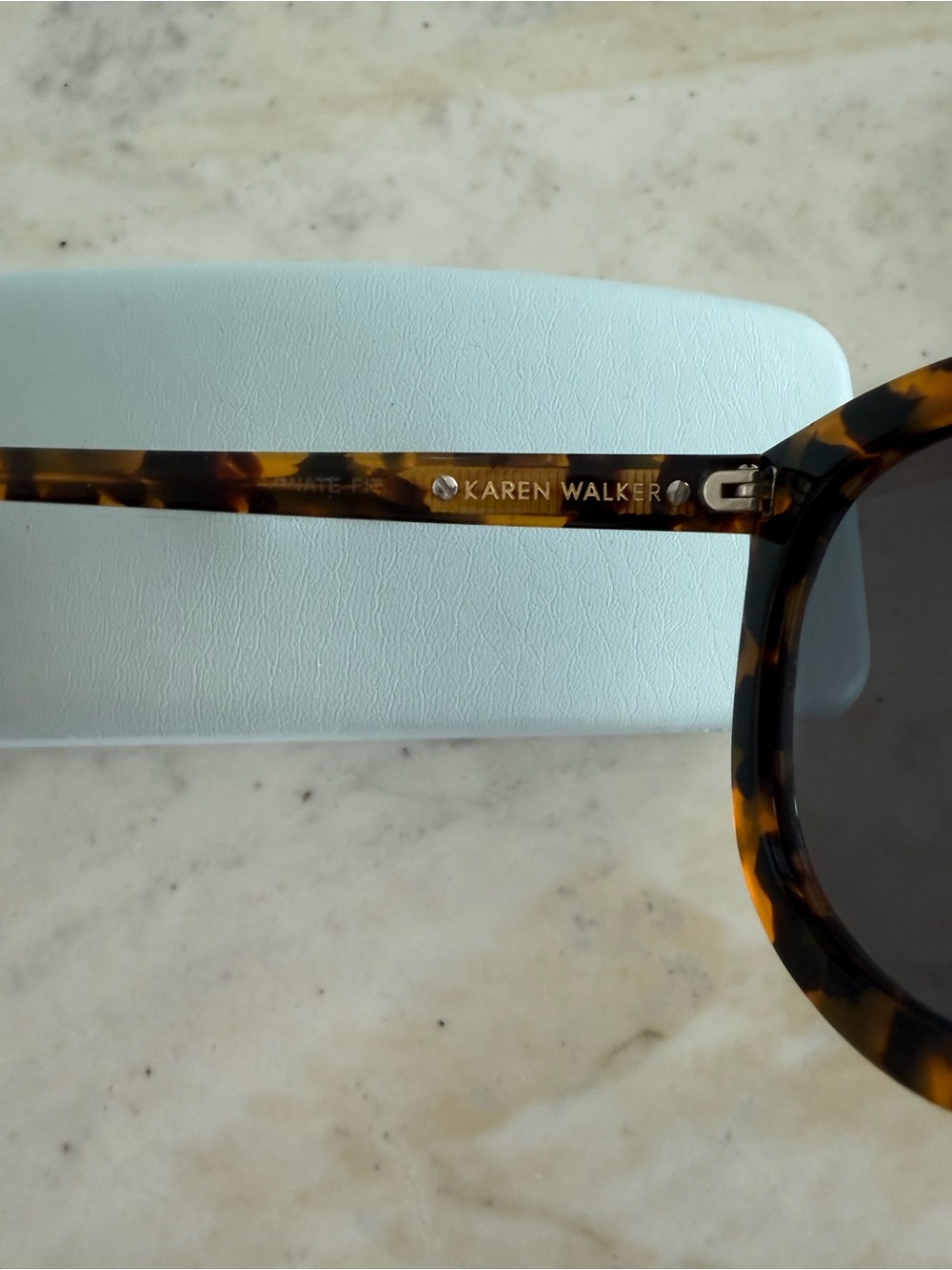Authentic pre-own Karen Walker Tortoiseshell Round Sunglasses Brown/Black Lense - Picture 5 of 9